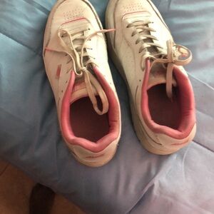 White and Pink Sneakers